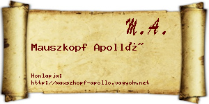 Mauszkopf Apolló névjegykártya